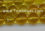 CAR564 15.5 inches 9mm - 10mm round natural amber beads wholesale