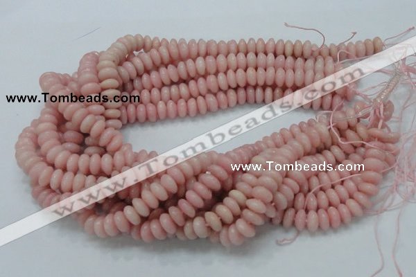 CAS09 15.5 inches 5*10mm rondelle pink angel skin gemstone beads
