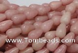 CAS12 15.5 inches 6*10mm teardrop pink angel skin gemstone beads