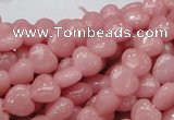 CAS14 15.5 inches 8*8mm heart pink angel skin gemstone beads