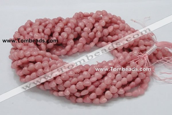 CAS14 15.5 inches 8*8mm heart pink angel skin gemstone beads