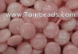 CAS16 15.5 inches 12mm flat round pink angel skin gemstone beads