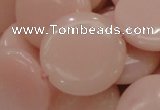 CAS18 15.5 inches 28mm flat round pink angel skin gemstone beads