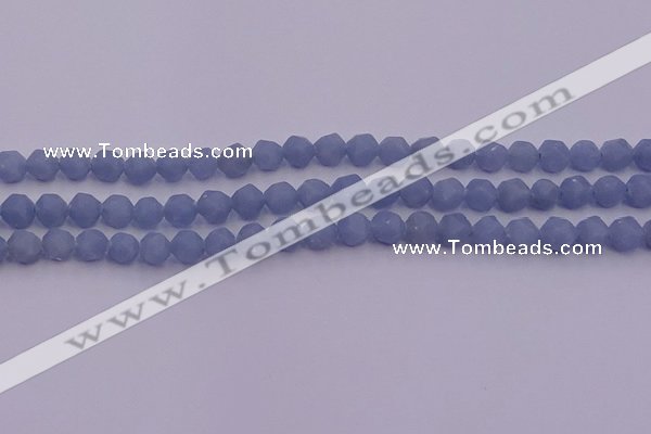 CAS210 15.5 inches 6mm faceted nuggets blue angel skin gemstone beads