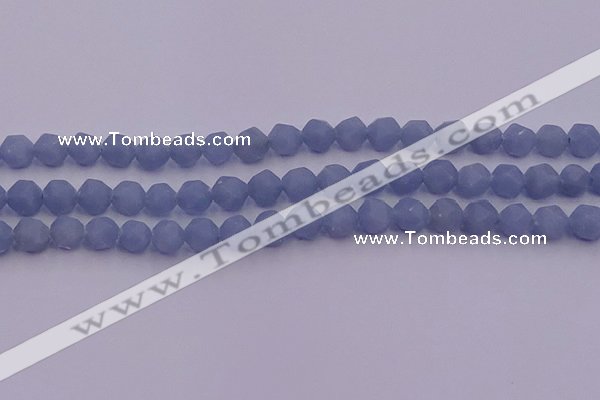 CAS211 15.5 inches 8mm faceted nuggets blue angel skin gemstone beads