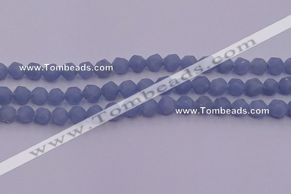 CAS212 15.5 inches 10mm faceted nuggets blue angel skin gemstone beads