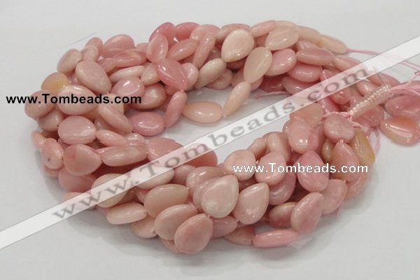 CAS26 15.5 inches 12*18mm flat teardrop pink angel skin gemstone beads