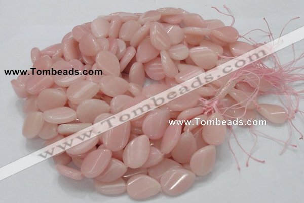 CAS27 15.5 inches 18*24mm twisted teardrop pink angel skin gemstone beads