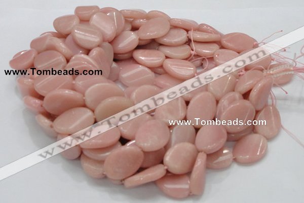 CAS28 15.5 inches 18*25mm twisted oval pink angel skin gemstone beads