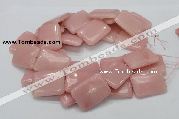 CAS31 15.5 inches 30*40mm rectangle pink angel skin gemstone beads