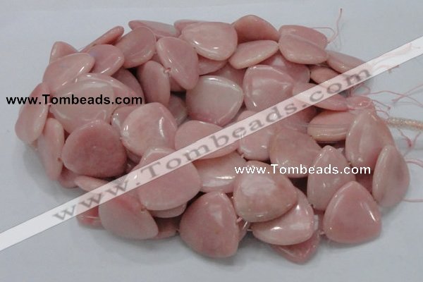 CAS32 15.5 inches 30*30mm triangle pink angel skin gemstone beads