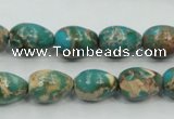 CAT05 15.5 inches 10*14mm teardrop natural aqua terra jasper beads