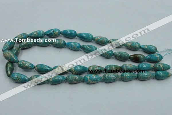 CAT06 15.5 inches 10*20mm teardrop natural aqua terra jasper beads