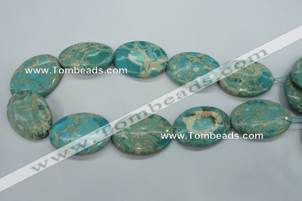 CAT101 15.5 inches 30*40mm oval dyed natural aqua terra jasper beads