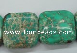 CAT108 15.5 inches 25*25mm square dyed natural aqua terra jasper beads