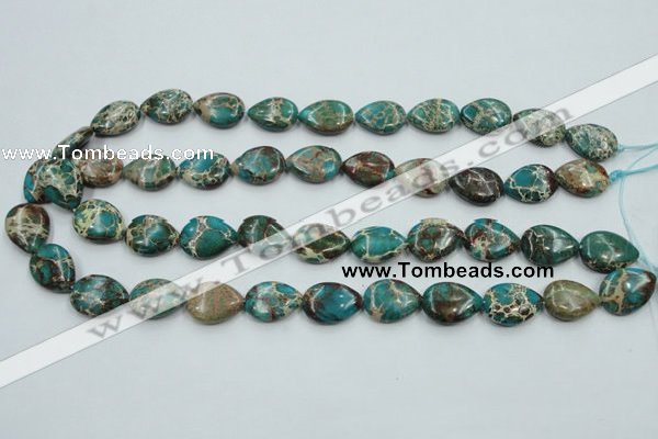 CAT11 15.5 inches 13*18mm flat teardrop natural aqua terra jasper beads