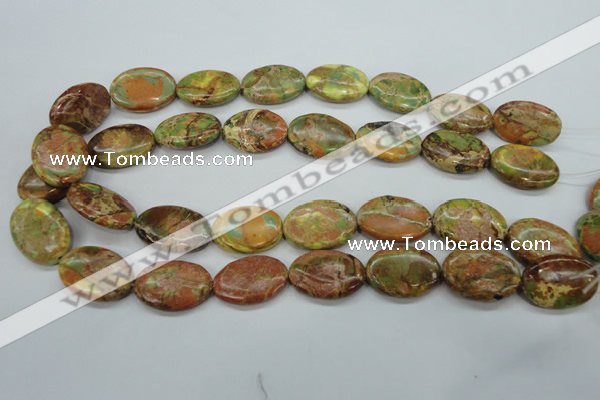 CAT125 15.5 inches 18*25mm oval dyed natural aqua terra jasper beads