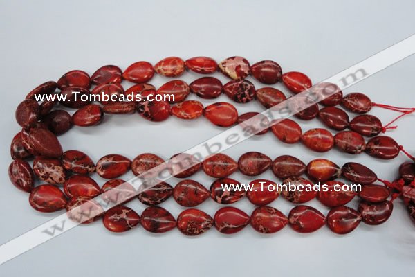 CAT174 15.5 inches 13*18mm flat teardrop dyed natural aqua terra jasper beads
