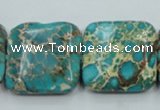 CAT18 15.5 inches 25*25mm square natural aqua terra jasper beads