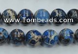 CAT212 15.5 inches 10mm round dyed natural aqua terra jasper beads