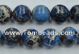 CAT214 15.5 inches 16mm round dyed natural aqua terra jasper beads