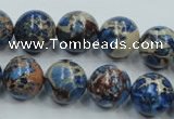 CAT215 15.5 inches 18mm round dyed natural aqua terra jasper beads