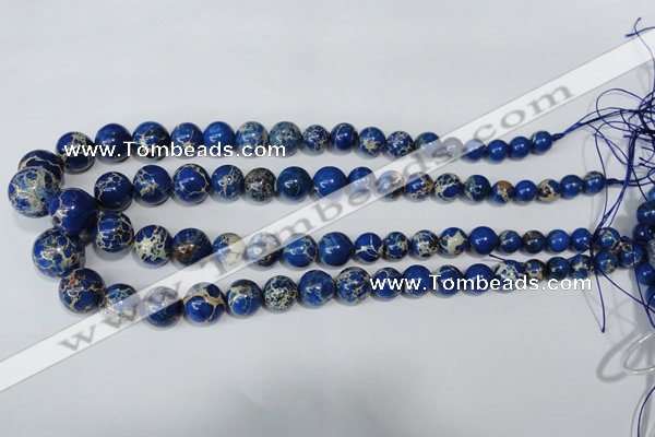 CAT300 15.5 inches 8mm - 18mm round dyed aqua terra jasper beads