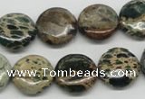 CAT5009 15.5 inches 16mm flat round natural aqua terra jasper beads