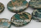 CAT5012 15.5 inches 20*30mm oval natural aqua terra jasper beads