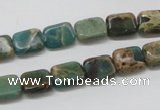 CAT5014 15.5 inches 8*10mm rectangle natural aqua terra jasper beads