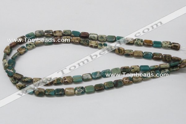 CAT5014 15.5 inches 8*10mm rectangle natural aqua terra jasper beads