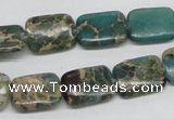 CAT5015 15.5 inches 12*16mm rectangle natural aqua terra jasper beads