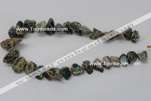 CAT5020 15.5 inches 15*12mm nuggets natural aqua terra jasper chip beads