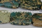 CAT5028 15.5 inches 20*30mm rectangle natural aqua terra jasper beads