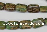 CAT5040 15.5 inches 10*14mm rectangle natural aqua terra jasper beads