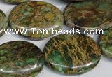 CAT5043 15.5 inches 22*30mm oval natural aqua terra jasper beads