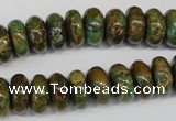 CAT5046 15.5 inches 6*12mm rondelle natural aqua terra jasper beads
