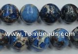 CAT51 15.5 inches 14mm round dyed natural aqua terra jasper beads