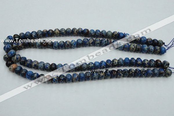 CAT52 15.5 inches 8*10mm rondelle dyed natural aqua terra jasper beads