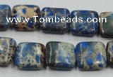 CAT53 15.5 inches 16*16mm square dyed natural aqua terra jasper beads