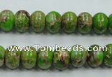 CAT55 15.5 inches 8*10mm rondelle dyed natural aqua terra jasper beads