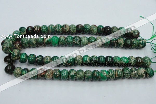 CAT60 15.5 inches 10*14mm rondelle dyed natural aqua terra jasper beads