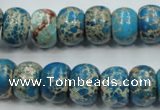 CAT63 15.5 inches 10*14mm rondelle dyed natural aqua terra jasper beads