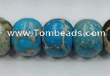 CAT64 15.5 inches 15*18mm rondelle dyed natural aqua terra jasper beads