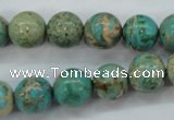 CAT76 15.5 inches 12mm round dyed natural aqua terra jasper beads