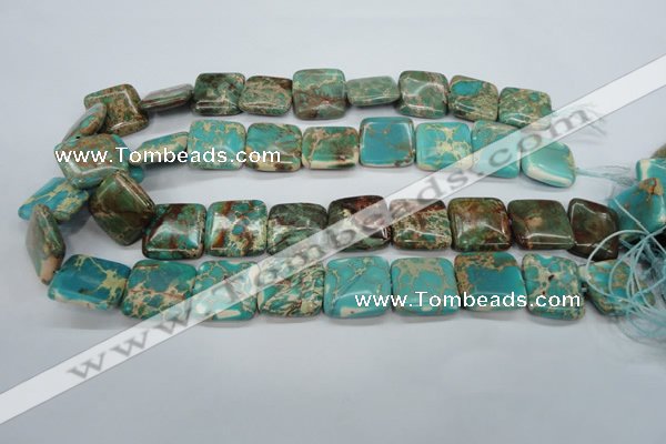 CAT90 15.5 inches 20*20mm square dyed natural aqua terra jasper beads