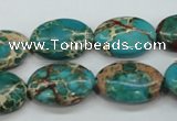 CAT98 15.5 inches 13*18mm oval dyed natural aqua terra jasper beads
