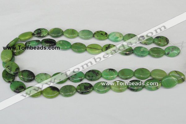 CAU17 12*16mm flat oval australia chrysoprase beads Wholesale