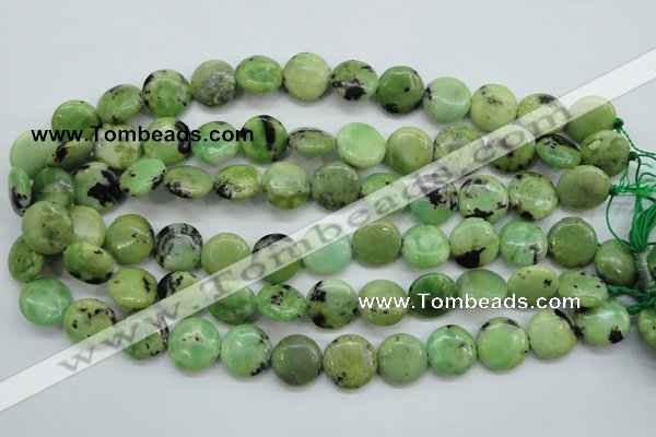 CAU202 15.5 inches 16mm flat round Australia chrysoprase beads