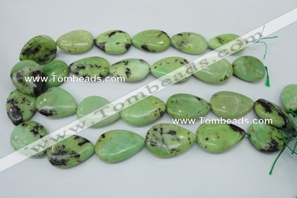 CAU229 15.5 inches 22*30mm flat teardrop Australia chrysoprase beads